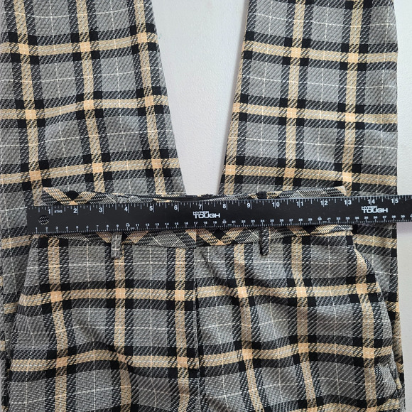 H&M Pants Women's 2 Tan Gray Plaid Ankle Tweed NWT - Picture 7 of 16
